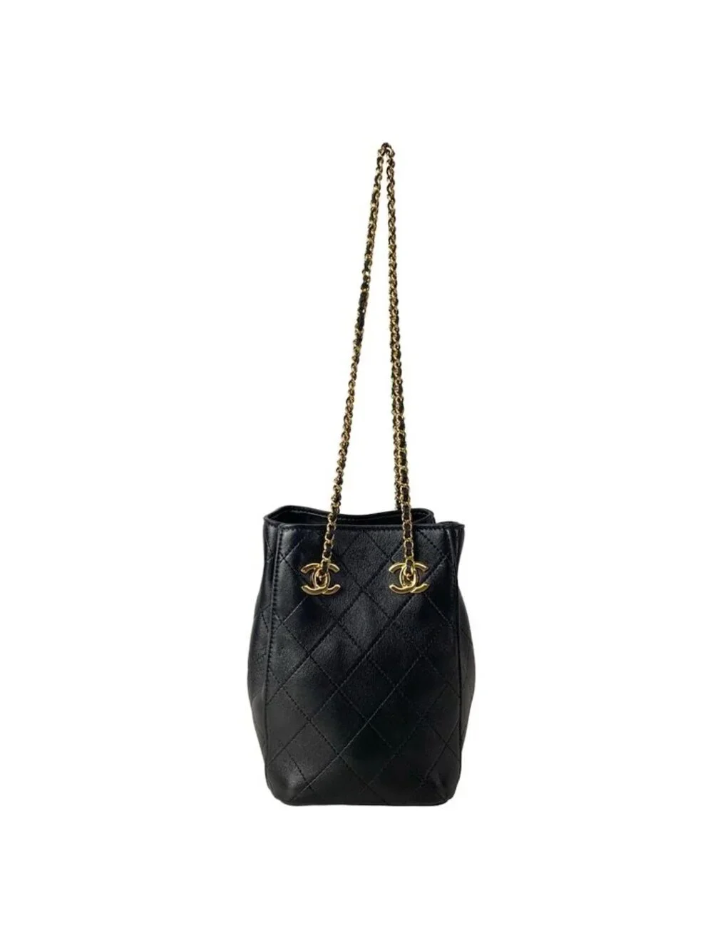 Chanel Shoulder Bag Quilted Black Lambskin